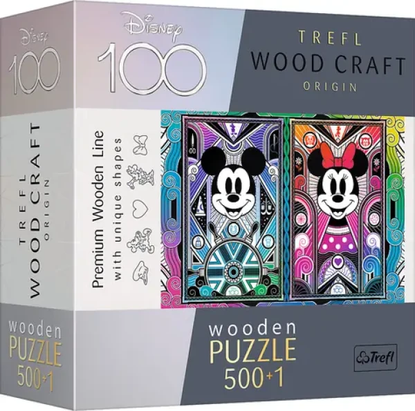 Trefl Wood Craft Origin - Puzzle - Mickey Mouse a Minnie