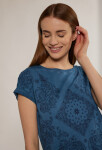Dámské tričko Monnari Modré bavlněné tričko se vzorem S