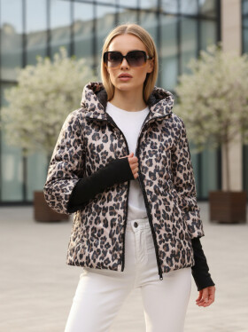 Dámská přechodná bunda v leopardí růžové barvě FashionStreet TY5550 XXL