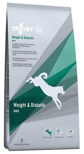 Trovet Weight Diabetic WRD kuřecí / Granule pro psy / Veterinární dieta / nadváha a cukrovka / 12,5 kg