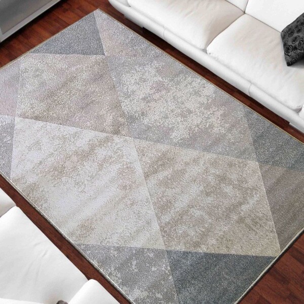 DumDekorace Béžový koberec s moderním geometrickým vzorem