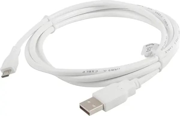 Lanberg CA-USBM-10CC-0018-W bílá / Kabel Micro USB / USB-A na Micro USB / 1.8 m (CA-USBM-10CC-0018-W)