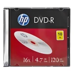 HP DME00085-3 / DVD-R / 4.7 GB / 16x / Slim case / 10 ks (DME00085-3)