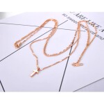 Trojitý ocelový náhrdelník Jenny - chirurgická ocel, kříž, Zlatá 36 cm + 5 cm (prodloužení)