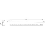 MEXEN - Line-B spádová lišta pro sklo 180 cm levá, zlato 185004180L
