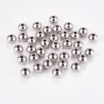 Korálek z nerezové oceli se širokým průvlekem - platinový - 6 x 4,8 mm - 1 ks