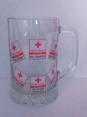 Ptakoviny.cz Půllitr skleněný - První pomoc - 0,5l