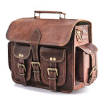 Kožené retro moto brašny hnědé 6L