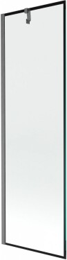 MEXEN/S - Next vanová zástěna FIX 60 x 150, černá vzor, grafit kartáčovaná 895-060-000-00-70-66