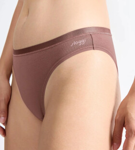Dámské kalhotky GO Daily Cotton Mini 3P - BROWN - hnědé 1141 - SLOGGI BROWN S