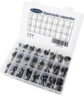 Sada elektrolytických kondenzátorů 0,1uF - 1000uF - 24 druhů, 500 kusů