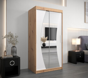 Šatní skříň Abi W0 Barva korpusu: Dub artisan, Rozměry: 100 cm, Dveře: Bílá