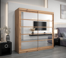 Šatní skříň Abi Ro2 Barva korpusu: Dub artisan, Rozměry: 200 cm, Dveře: Dub artisan