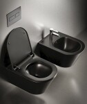 SAPHO - AVVA závěsná WC mísa, Rimless, 35,5x53cm, černá mat 100314-110