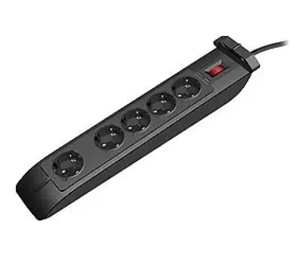 V7 Surge Protect černá / Přepěťová ochrana / 5 zásuvek / 1050J / 1 m kabel (SA0501B-8E5)