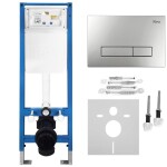 REA - Podomítkový Instalační Set Slim 024N pro WC s Tlačítkem HD Satin KPL-E1635
