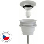 CERANO Umyvadlová výpusť - 5/4“ click-clack - univerzální - neuzavíratelná - plast - bílá matná