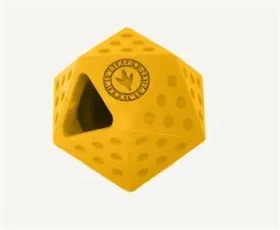 KIWI WALKER Gumová hračka ICOSABALL MAXI oranžová / Hračka pro psy / S otvorem na pamlsky / 9 cm (RUB-253)