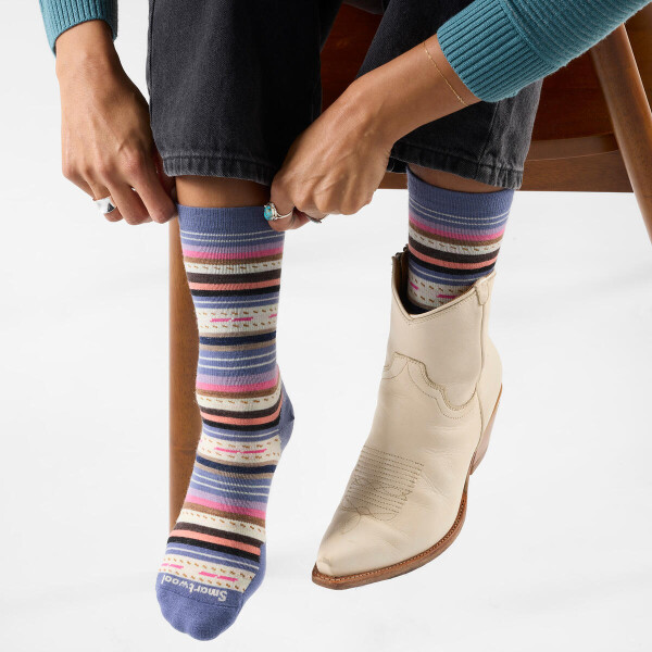 Dámské merino ponožky SMARTWOOL Women's Everyday Margarita Crew Socks, Nightfall Blue velikost: 42-45 (L)
