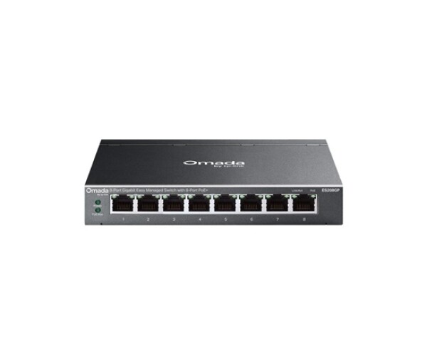 TP-Link OMADA switch ES208GP (8xGbE,8xPoE+,64W, fanless) EDF_324500