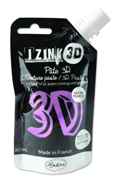 Reliéfní pasta 3D IZINK - amethyst, perleťová fialová, 80 ml