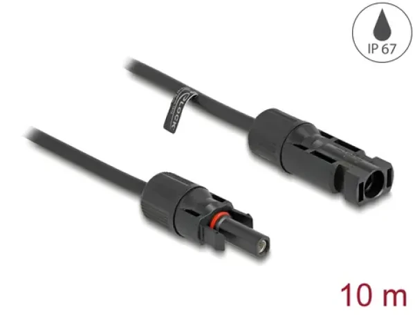 Delock DL4 / Solární kabel / 6 mm2 / samec samice / 10 m / černá (88213)