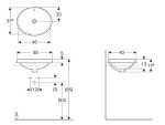 GEBERIT - VariForm Umyvadlo zápustné 50x40 cm, s přepadem, bílá 500.708.01.2