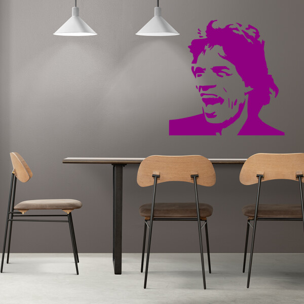 Samolepka Mick Jagger Barva: fialová, Velikost: 100 x 100 cm