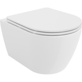 MEXEN/S - Carmen Závěsná WC mísa Rimless Tornado včetně sedátka s slow slim, duroplast, bílá lesk 30880300T