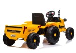 Mamido Dětský elektrický traktor s vlečkou T1 žlutý