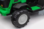 Mamido Dětský elektrický traktor s vlečkou 12V 7Ah EVA kola ECO kůže zelený