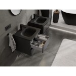 MEXEN/S - Orio koupelnová skříňka 50 cm s umyvadlem Vela, 2 zásuvky, černá mat 91A10-05047-2-BFF71-W23M71
