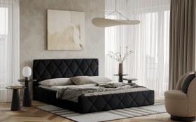 FRONTI Postel LUKA 120x200 černá s úložným prostorem