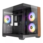 Antec CX600M Wood černá / mATX / 1x USB-A 2.0 / 1x USB-C 3.1 / 3x 120mm RGB / bez zdroje / průhledná bočnice (0-761345-10138-7)