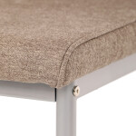 Židle jídelní, béžová látka, šedé kovové nohy