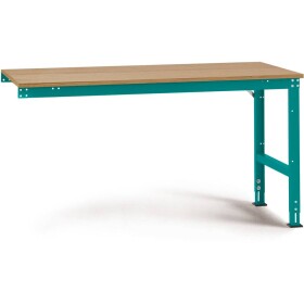 Manuflex AU6115.5021 Pracovní Přístavný stůl Univerzální standardní s multiplex deska, Šxhxv = 2000 x 800 x 760-870 mm vodní modrá