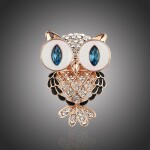 Brož Swarovski Elements Donnalee Gold - sova, Modrá