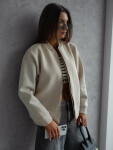 Béžová dámská zateplená mikina typu bomber (82158) odstíny béžové XL (42)