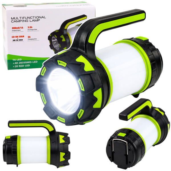Mamido Multifunkční LED svítilna s akumulátorem USB nabíjení
