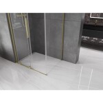 MEXEN/S - Velar L sprchový kout, posuvné dveře 100 x 90, transparent, zlato kartáčovaná 871-100-090-03-55