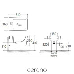 CERANO - Bidet závěsný Forte - bílá lesklá - 51x36 CER-538753