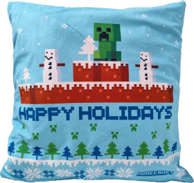 Povlak na polštářek Minecraft Sněhulák a Creeper