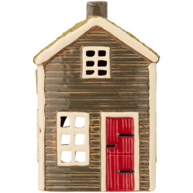Ib Laursen Keramický svícen Visby Red Door, hnědá barva, keramika