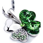 Náhrdelník Swarovski Elements Čtyřlístek pro štěstí - žlutý, Žlutá 40 cm + 5 cm (prodloužení)