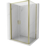 MEXEN/S - Exo sprchový kout dveře křídlové 70 x 80, transparent, zlato 814-070-080-50-00
