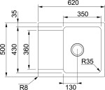 FRANKE - Orion Tectonitový dřez OID 611-62, 62x50 cm, černá 114.0288.569