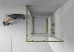 MEXEN - Rio sprchový kout čtverec 90 x 90, transparent, zlatá 860-090-090-50-00