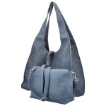 Trendy dámský koženkový set kabelek Winona, džínově modrý