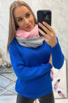 KN14 Dámský dvoubarevný snood světle růžová+šedá UNI