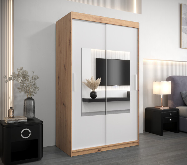 Šatní skříň Abi To Barva korpusu: Dub artisan, Rozměry: 120 cm, Dveře: Bílá